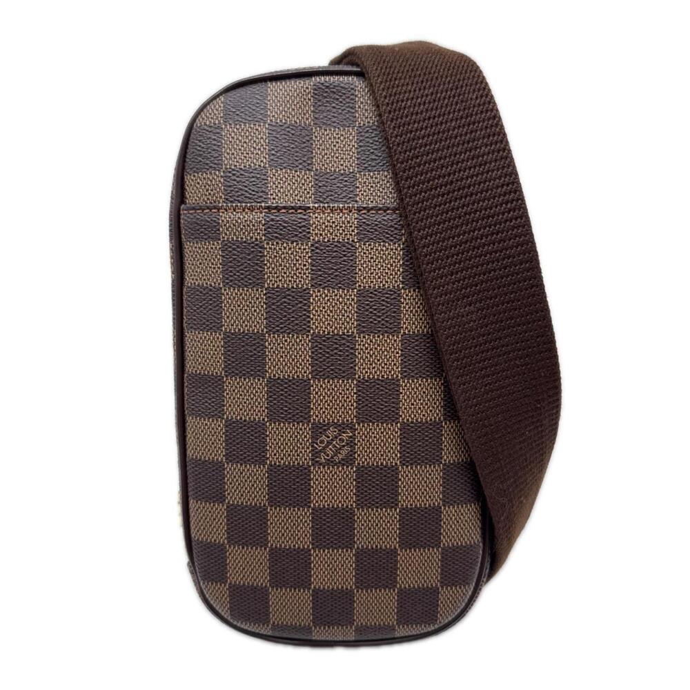 LOUIS VUITTON Damier SP Order Pochette Gange N48048 Body Bag Brown Beige Leat...